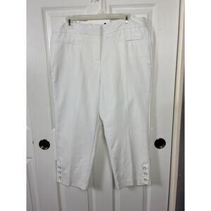 Roz & Ali The Secret Agent collection White Pants 12 Tummy Control Cropped NWT